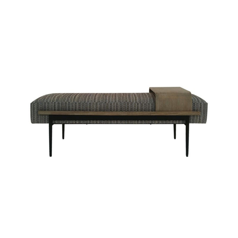 Upholstered Cocktail Ottoman With Slide Tray - Multi