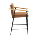 Mid Century Modern Counter Stool Set With Iron Frame