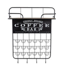 Floating Coffee Bar Shelf With Coffee Pod Holder, Hooks And Storage Shelf - Black