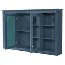 Wall-Mounted Mirror Cabinet With Adjustable Shelf And Open Shelves