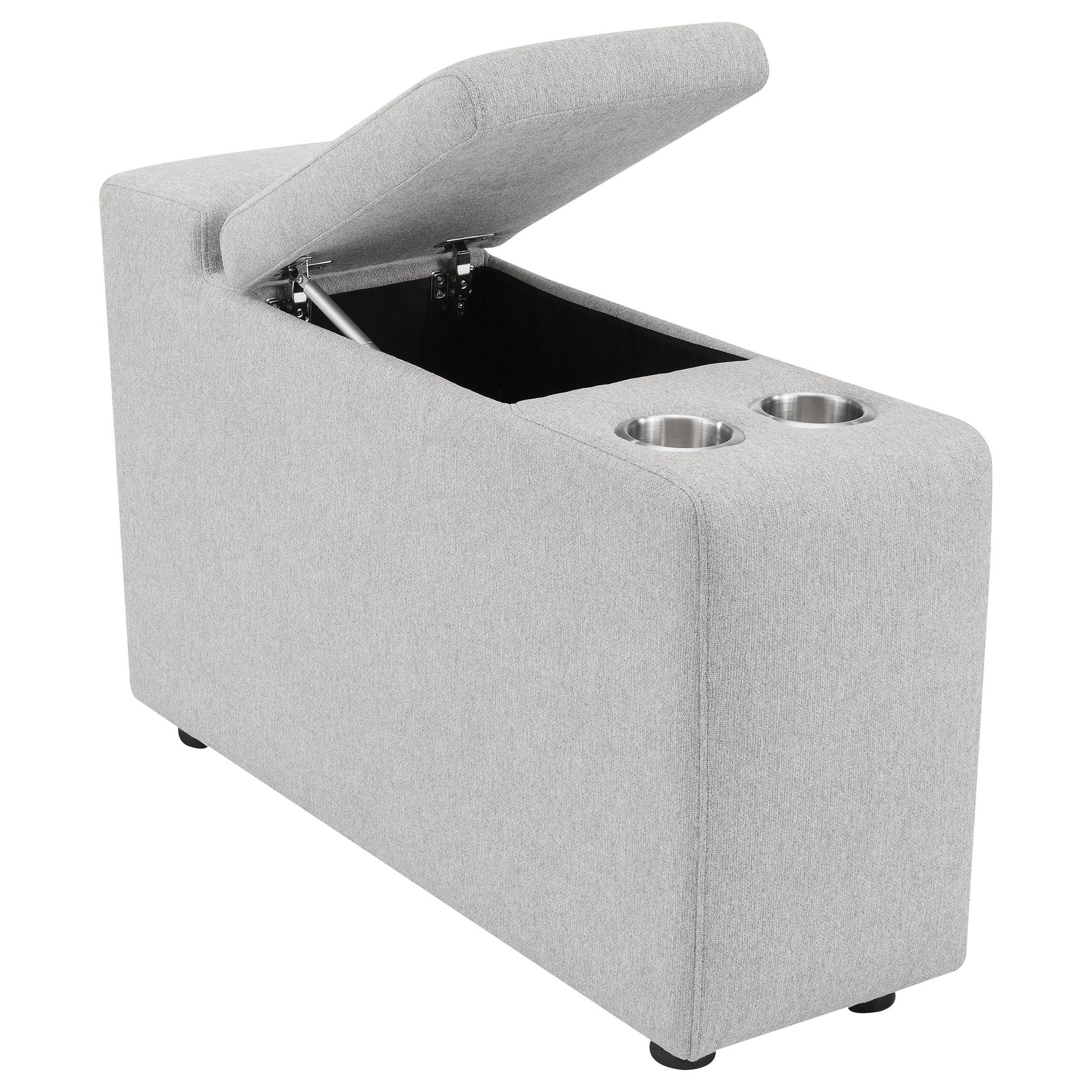 Collins Upholstered Modular Storage Console Grey