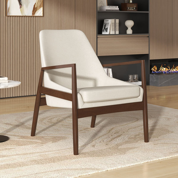 Mid-Century Modern Accent Armchair With High Back
