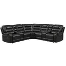 Manual Reclining Sectional Sofa Set, L Shaped Symmetrical Motion Sofa Corner Couch Sets With Storage Boxes, 4 Cup Holders And LED Light Strip For Living Room