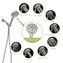 Multi Function Adjustable Hand Shower 8 Function Hand Shower, Plastic Construction - Brushed Nickel