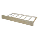 Twin Size Wood Daybed with Trundle and Fence Guardrails, Natural