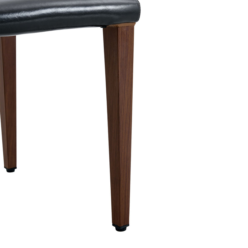 Simple Versatile Dining Chairs Set With Comfortable Design And Sturdy Metal Legs, 4 Piece Set - Black / Dark Walnut