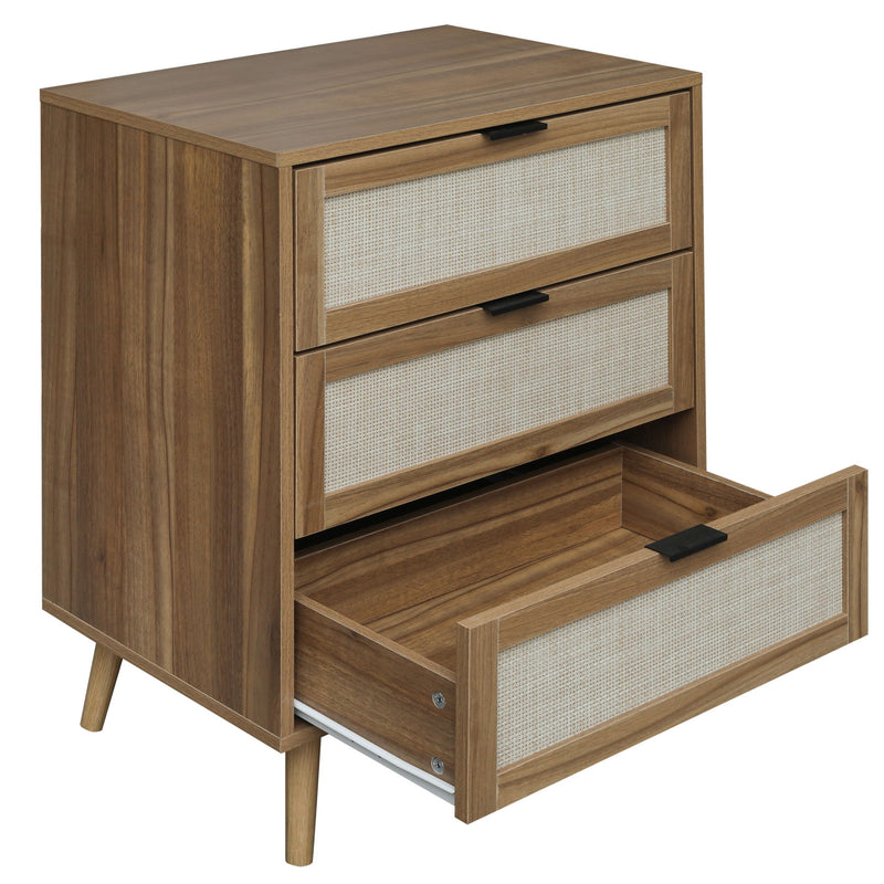 3 Drawer Cabinet, Suitable For Bedroom, Living Room, Study - Walnut