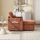 Multifunctional Chenille Recliner Sofa With Storage And Phone Bracket
