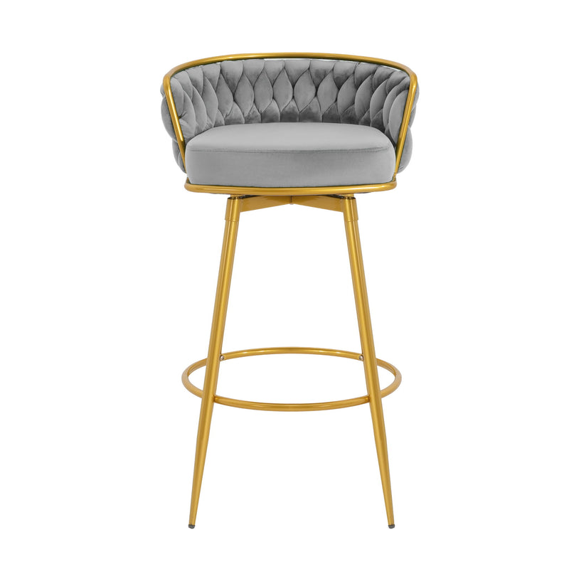 Modern Low Back Upholstered Counter Height Bar Stools (Set of 2)