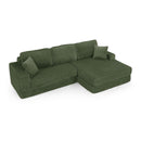 Modern Minimalist L Shape Modular Sectional Sofa, Corduroy Couch