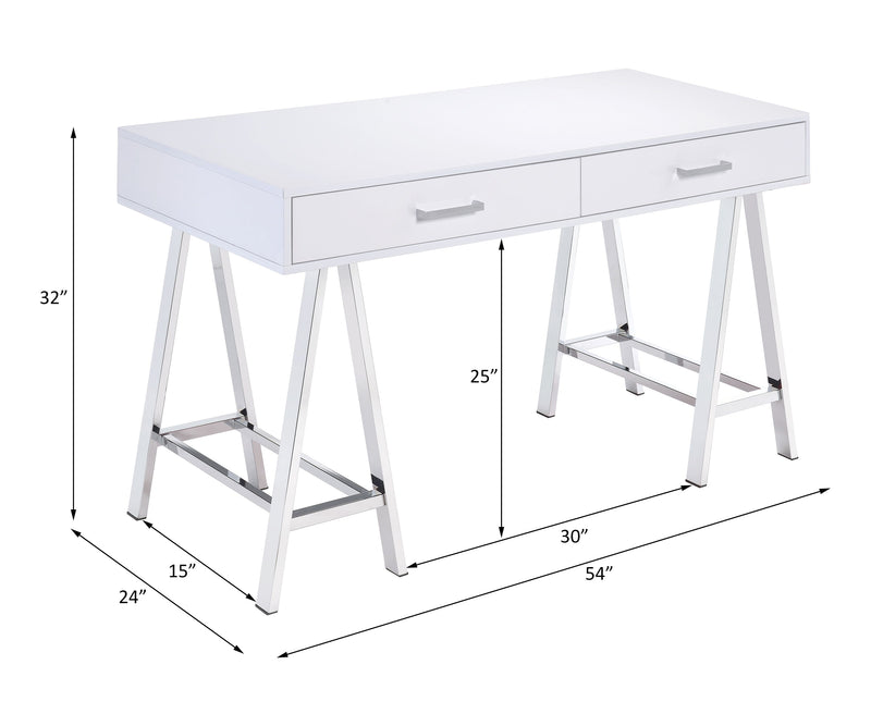 Coleen - High Gloss Writing Desk With USB