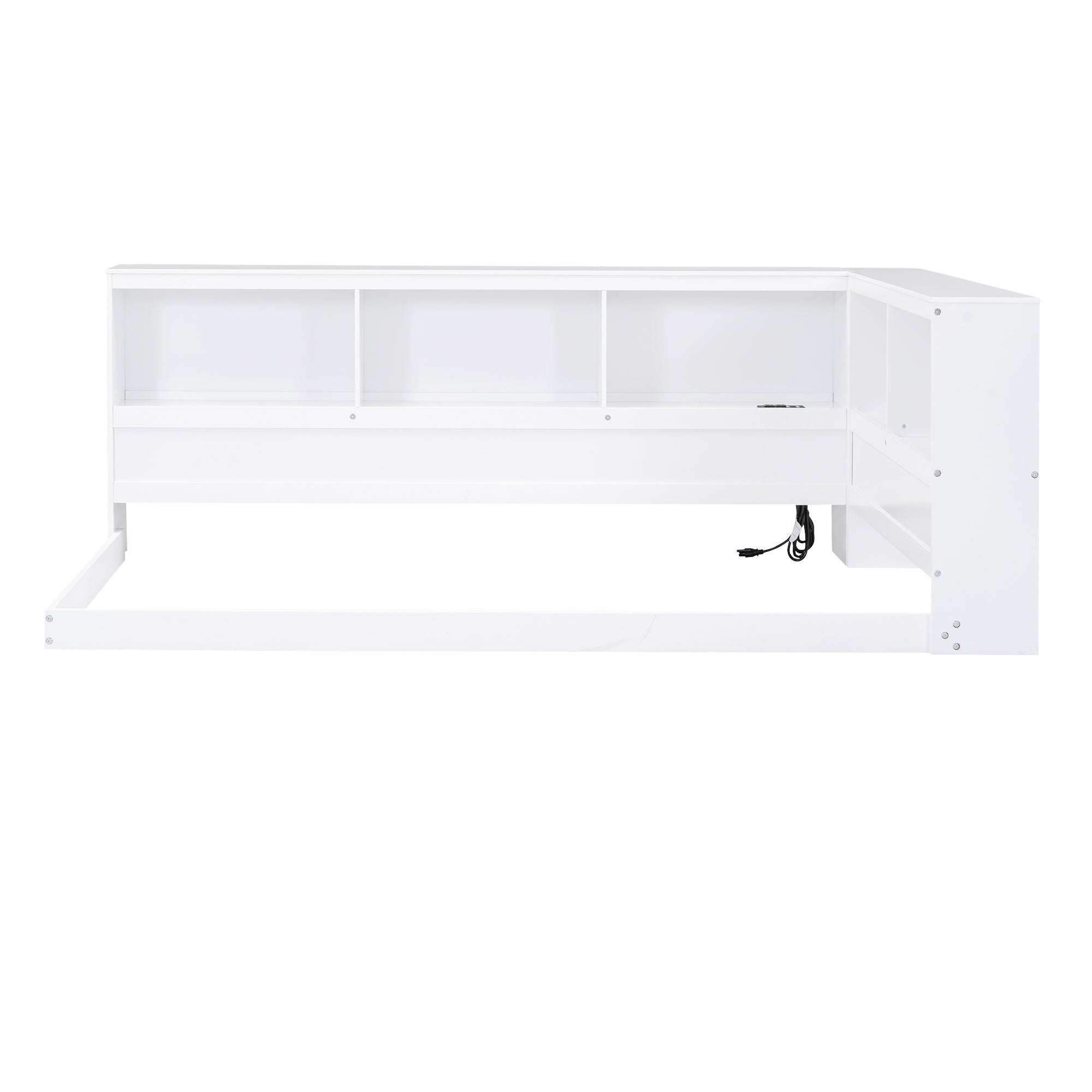 Wood Twin Size Daybed with Storage Cabinets and USB Ports, White - Atlantic Fine Furniture Melbourne FL