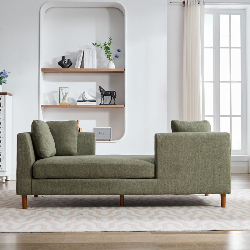 Wide Modern Double Sided Upholstered Chaise Lounge