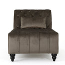 Ethereala - Upholstered Velvet Chaise Lounge With Button Tufted