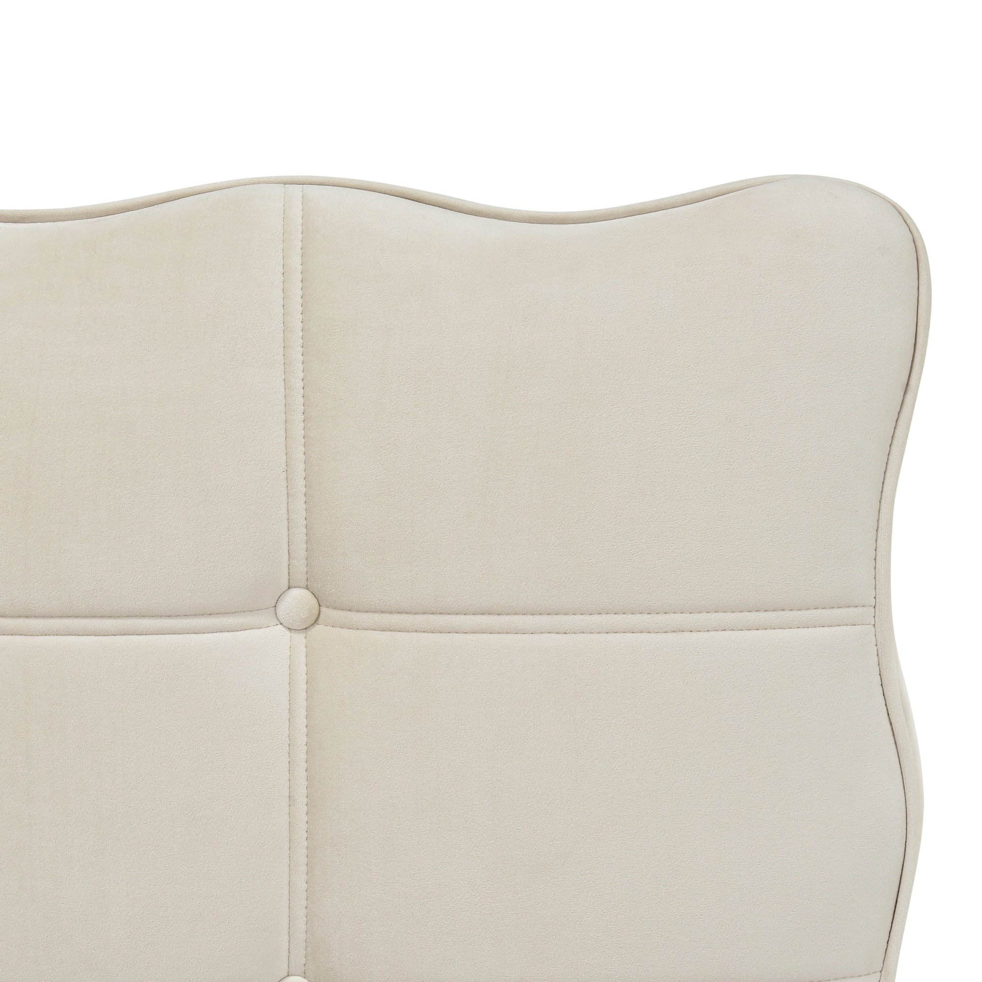Full Size Velvet Platform Bed with LED Frame and Stylish Mental Bed Legs, Beige - Atlantic Fine Furniture Melbourne FL