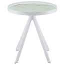 Briggs - Round Marble Printed Glass Top End Side Table
