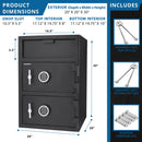 Digital Keypad 2 Lock Depository Safe 1 6 2 Cubic Ft - Black