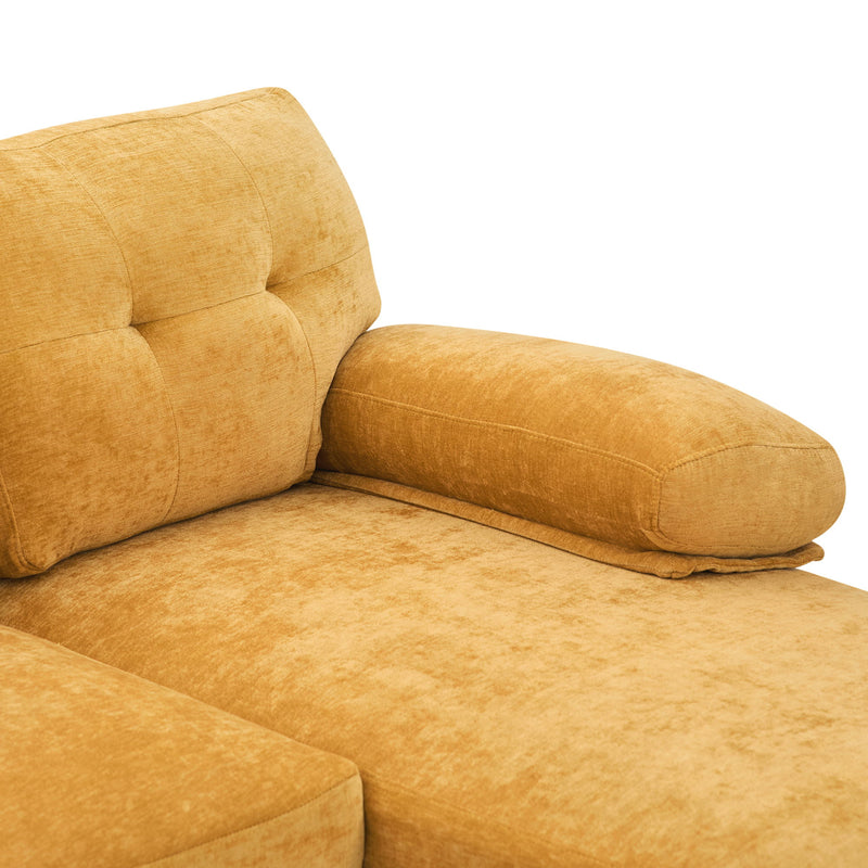 U-Shaped Sectional Sofa 103.5" Black Chenille Fabric Couch With Dual Chaise Lounges, Storage Pockets, Armrest Pillows