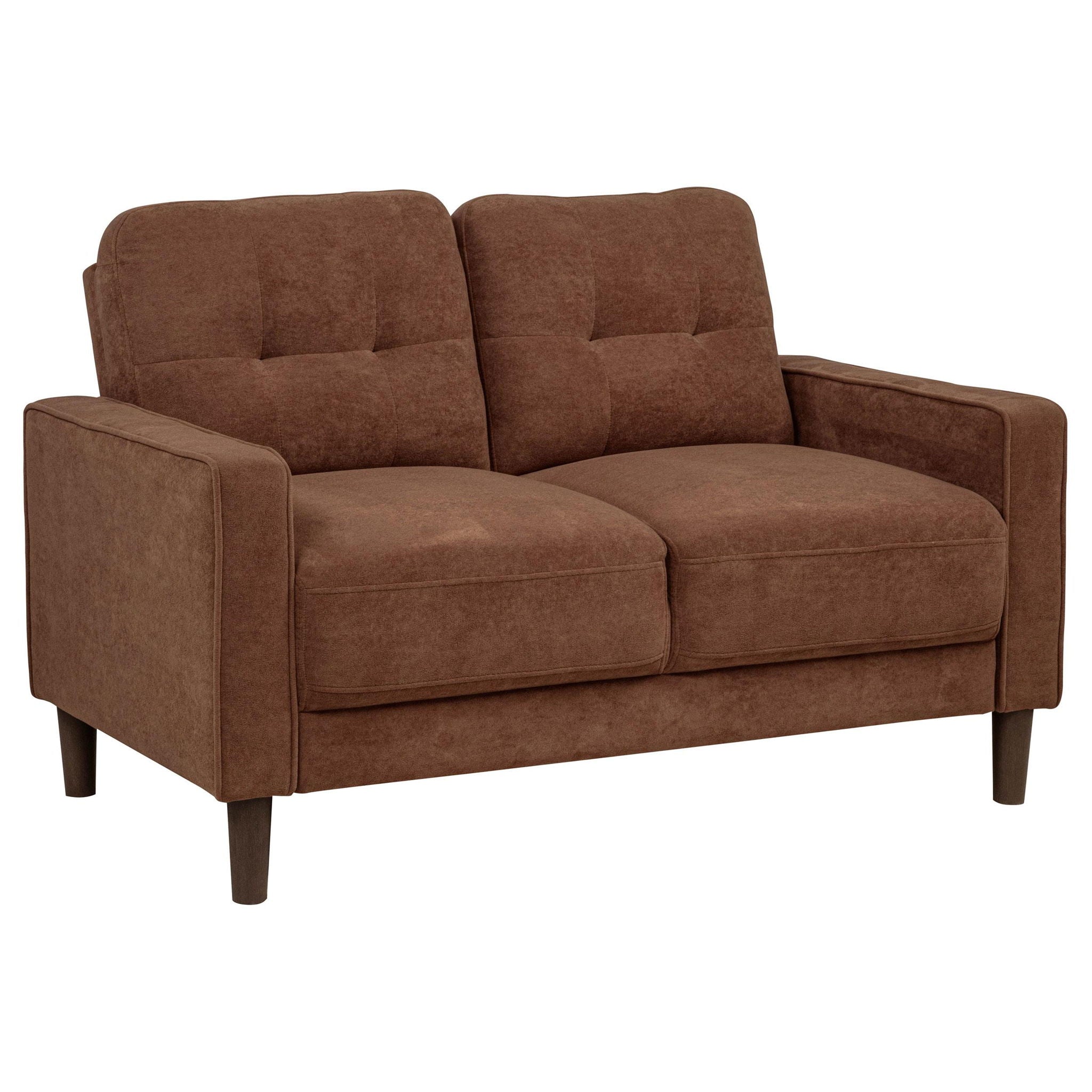 Bowen II 2-piece Fabric Upholstered Track Arm Sofa Set Rust