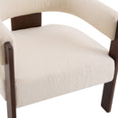 Modern Upholstered Accent Arm Chair With Barrel Back Design