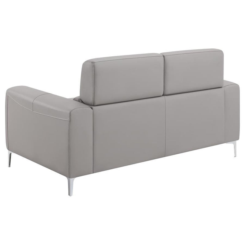 Glenmark - Upholstered Track Arm Loveseat - Taupe