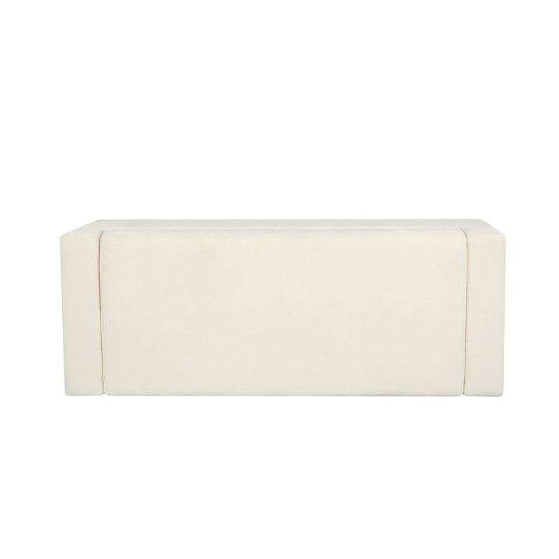 Textured Fabric Ottoman Bench With Hinged Lid