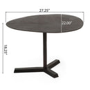 Industrial Style Elliptical Side Table With Aluminum Frame - Bronze