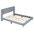 Platform Contemporary Bed With Legs And Upholstered Headboard