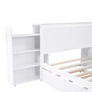 Storage Platform Bed With Pull Out Shelves And Trundle