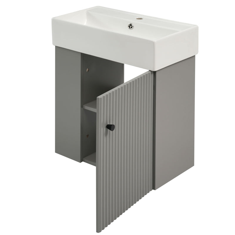 Modern Floating Bathroom Vanity With Ceramic Basin Perfect For Small Bathrooms