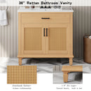 Bathroom Vanity With Ceramic Sink, Modern Free Standing Cabinet With Soft Close Drawers
