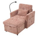Multifunctional Chenille Recliner Sofa With Storage And Phone Bracket