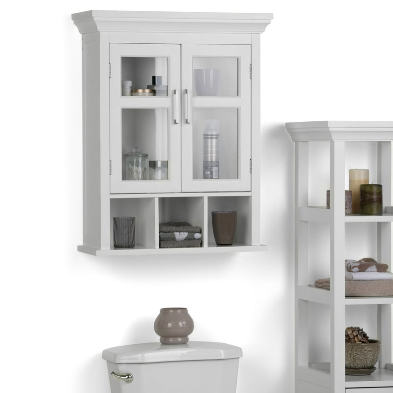 Avington - Two Door Wall Cabinet with Cubbies - Pure White