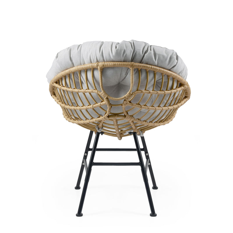 Palos - Outdoor Wicker Lounge Chair (Set of 2) - Brown / Light Gray