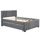 Full Upholstered Platform Bed with Trundle,Grey (OLD SKU:SM001006AAE)