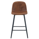 Modern Black Pu Bar Chair Rounded Backrest (Set of 2)