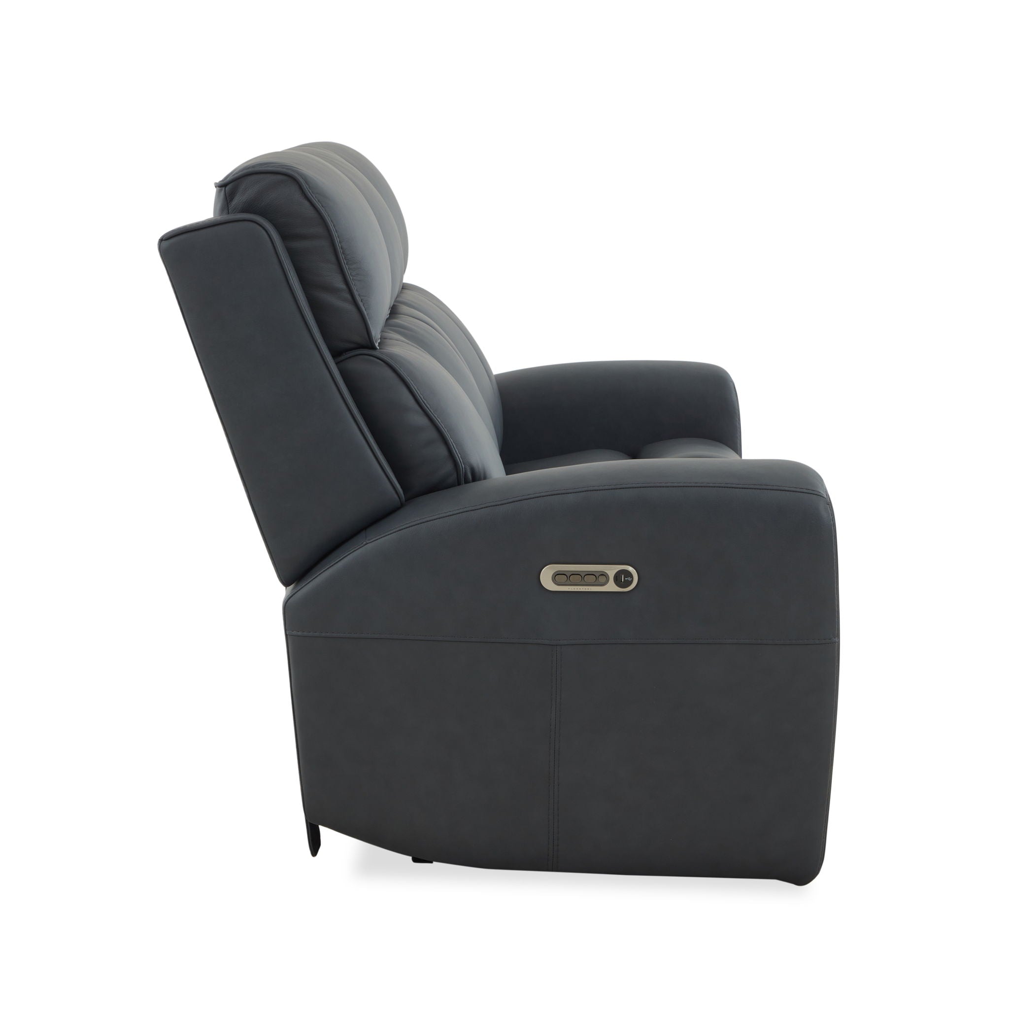 Warren - Power Reclining Sofa With Console, Power Headrest & Lumbar - Black