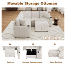 Sectional Sofa Convertible Pull-Out Sofa Bed With A Movable Storage Ottoman For Living Room