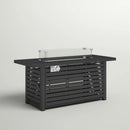 Propane Fire Pit Table With Cover - Black