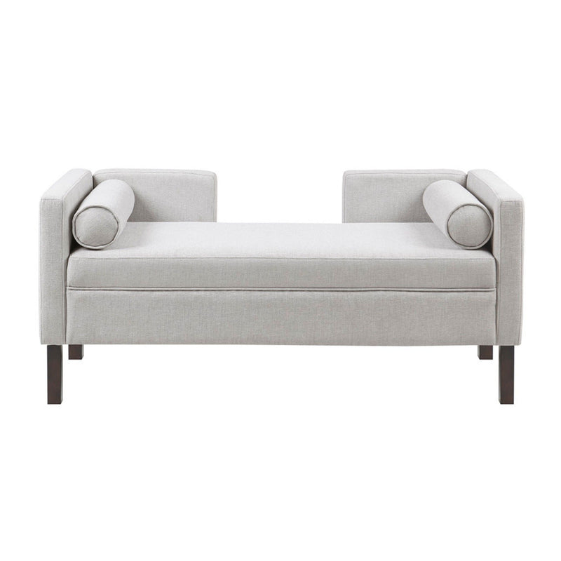 Upholstered Accent Bench With Open Back - Gray