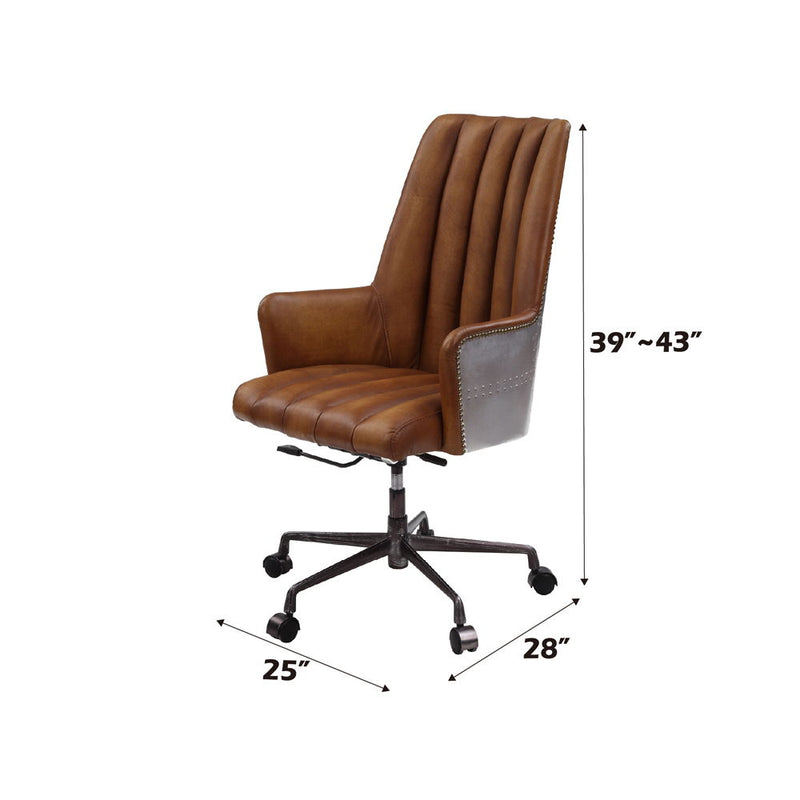 Salvol - Office Chair - Sahara Leather & Aluminum - Atlantic Fine Furniture Inc