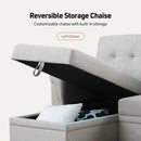 Lucca - Linen Reversible Sleeper Sectional Sofa With Storage Chaise