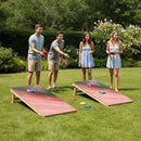 4X2 Ft Large Size Cornhole Board (Set of 2), Outdoor Game Board Set With 8 Bean Bags, Perfect For Lawn, Backyard, Beach, Park - Navy / Red / Brown