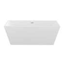 Glossy Freestanding Soaking Tub With Drain, Spacious Stand Alone Bathtub For Bathrooms - Glossy White