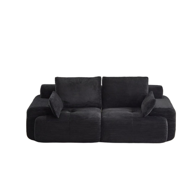 Compressed Sofa, 2 Seater Large Sectional Couches For Living Room - Black