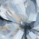 Large Modern Flower Oil Painting, SquareFrame Wall Art - Blue / Gray