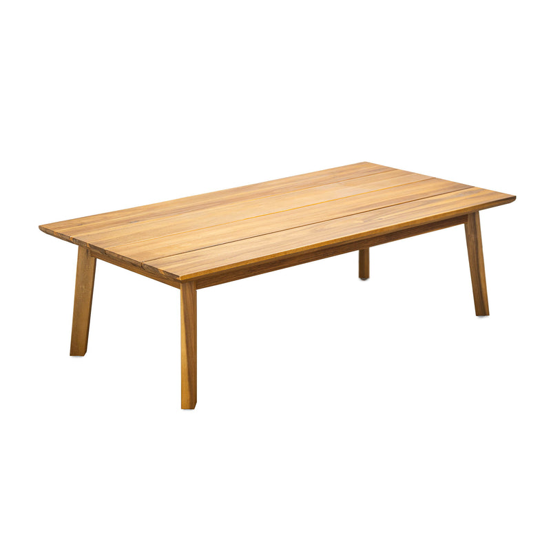 Porto - Outdoor 4 Piece Chat Set, Comfortable Seating, Acacia Wood And Rope, Compact Dimensions - Teak / Beige