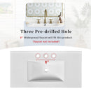 Bathroom Vanity With Ceramic Sink, Bathroom Storage Cabinet With 2 Drawers & Shelf, Freestanding Bathroom Cabinet - Blue