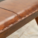 Chad - Mid-Century Modern Leather Bench - Brown / Tan