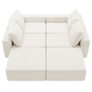 Modular U Shaped Sectional With Ottomans, Luxury Cloud Floor Couch With Deep Seat Fully Compressed Upholstered Sofa